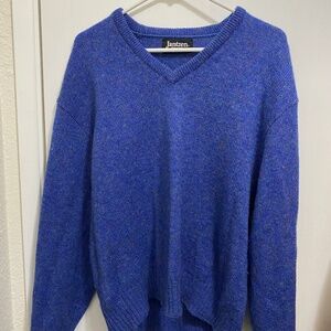 Jantzen  Size L Women’s Blue  V neck   Sweater made in USA .